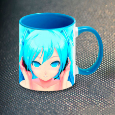 Чашка Fan Girl Мику Miku Голубая (5643) 330 мл Голубой