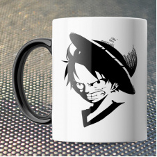 Чашка Fan Girl Луффи Ванпис Большой Куш - One Piece (15719) 330 мл Черный