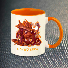 Чашка Fan Girl Love Zerg Стар Крафт Starcraft 2 New (14391) 330 мл Оранжевый