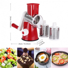 Овощерезка мультислайсер Tabletop Drum Grater Kitchen Master Терка для овощей и фруктов 3 насадки Красная/Белая Самбор