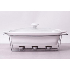 Марміт Kamille Food Warmer керамічний 3л d 38 см з підігрівом KM-6404 прямокутний Королево