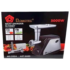Мясорубка электрическая с соковыжималкой и терками для овощей Domotec MS-2024 черная 3000W (MS-2024_2233) Калуш