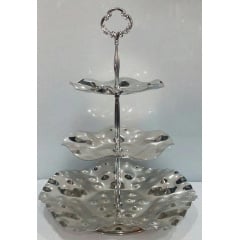 Конфетница фруктовница трёхъярусная Empire 33 см Стальной (EM1332) Новая Каховка