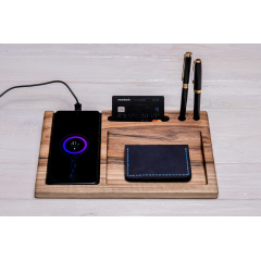 Подставка из дерева для гаджета QI ecoWalnut 270х180х33 мм Харків