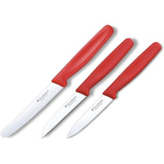 Набор кухонных овощных ножей Victorinox Swiss Classic Paring Set 3 шт Красный (6.7111.3) Киев