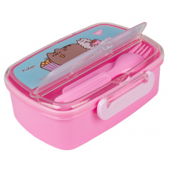 Контейнер YES Pusheen 750 мл с приборами (708161) Орехов