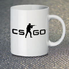 Чашка Fan Girl Лого игры CS GO New (14383) 330 мл Белый Доманёвка