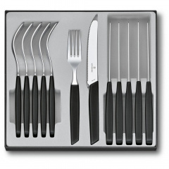 Набор столовых приборов Victorinox Swiss Modern Table Set 12 предметов Черный (6.9093.11W.12) Одесса