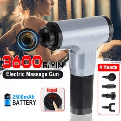 Комплект Массажный ударный пистолет Аккумуляторный массажер для тела Fascial Gun 4 насадки+Доска для отжиманий Push Up Board Славянск