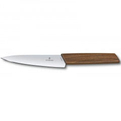 Кухонный универсальный нож Victorinox Swiss Modern Kitchen 15 см Орех (6.9010.15G) Дніпро