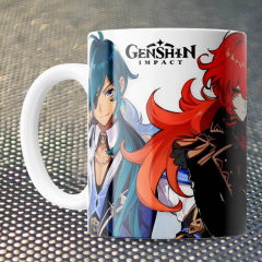 Чашка Fan Girl Кейя и Дилюк Геншин Импакт - Genshin Impact (15729) 330 мл Белый Березнегувате