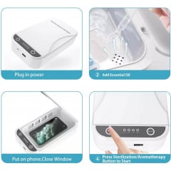 Уф стерилизатор портативный для телефона с функцией ароматерапии UV Portable Phone Sanitizer Белый Кременец