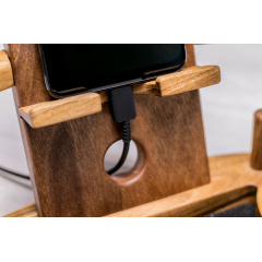 Настольный деревянный органайзер для гаджета ecoWalnut 325x145x251 мм Київ