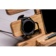 Настольный деревянный органайзер для гаджетов ecoWalnut 292x180x180 мм Полтава