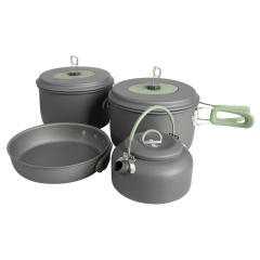 Набор посуды Bo-Camp Explorer XL 4 Pieces Hard Anodized Grey Green 4 шт (2200249) Рівне