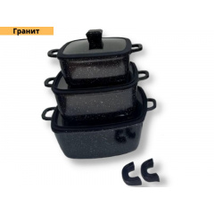 Набор кастрюль с антипригарным покрытием XPro HK-323 черный (41924-HK-323 ЧЕРНЫЕ_1940) Якимівка
