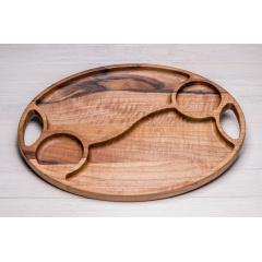 Деревянная тарелка на 4 секции для еды ecoWalnut 300х400х20 мм Покровськ