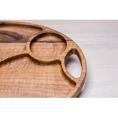 Деревянная тарелка на 4 секции для еды ecoWalnut 300х400х20 мм Покровськ