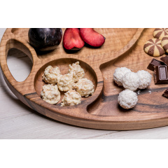 Деревянная тарелка на 4 секции для еды ecoWalnut 300х400х20 мм Покровськ