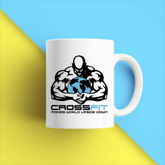 Кружка чашка белая с принтом "Crossfit: makes world upside down" Кавун Золотоноша