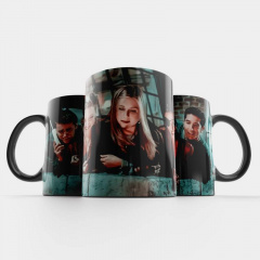 Чашка Fan Girl балкон Друзья - Friends (15784) 330 мл Черный Лубны
