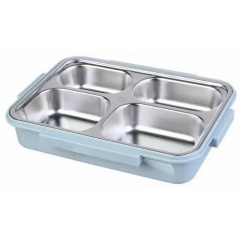 Ланч-бокс Maxtop MP-2302-A для подогрева еды с помощью горячей воды 24х17х3.5см Blue Николаев