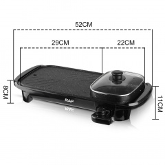 Гриль электрический RAF R.5303 2в1 с ёмкостью для готовки 1500W Black Олександрія