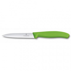 Кухонный нож Victorinox SwissClassic для нарезки 100 мм серрейтор Зеленый (6.7736.L4) Харків