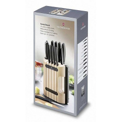 Набор кухонных ножей и подставки Victorinox Swiss Classic Cutlery Block 12 предметов Черные (6.7153.11) Івано-Франківськ