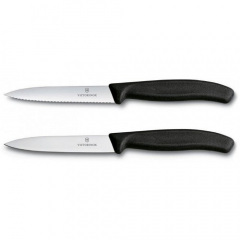 Набор кухонных овощных ножей Victorinox Swiss Classic Paring Set 10 см 2 шт Черные (6.7793.B) Харьков