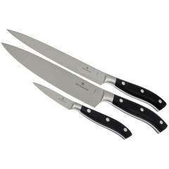Набор кухонных кованых ножей Victorinox Forged Сhef's Grand Maitre 3 шт Черные (7.7243.3) Київ