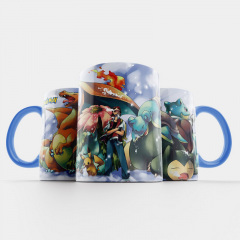 Чашка Fan Girl Черизард Эд Венузавр Пикачу Бластойз Снорлакс Покемоны - Pokemon (14867) 330 мл Голубой Ізмаїл