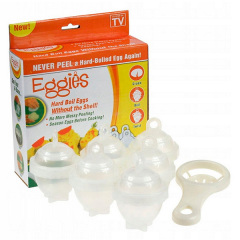 Набор формочек для варки яиц без скорлупы Eggies 6 шт + ложечка 16х16х6 см Белый Тернопіль