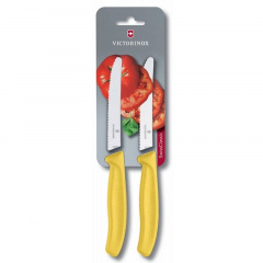 Набор кухонных овощных ножей Victorinox TomatoSausage 11 см 2 шт Желтые (6.7836.L118B) Київ