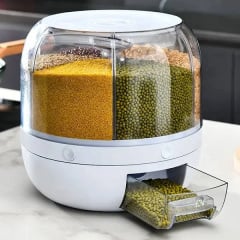 Диспенсер кухонный OPT-TOP поворотный для круп сыпучих и бобовых с 6 отсеками (прозрачно-белый) (2103354309) Васильков