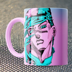 Чашка Fan Girl Джотаро диски Невероятные приключения ДжоДжо - JoJo’s Bizarre Adventure (14799) 330 мл Розовый Хмельницкий