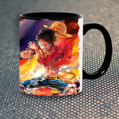 Чашка Fan Girl Монки Д. Луффи One Piece (5629) 330 мл Черный Кобижча