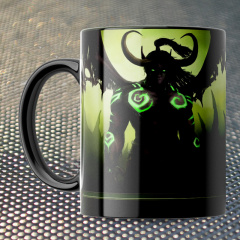 Чашка Fan Girl Иллидан Варкрафт печати - World of Warcraft New (15726) 330 мл Черный Оріхів