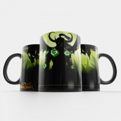 Чашка Fan Girl Иллидан Варкрафт печати - World of Warcraft New (15726) 330 мл Черный Оріхів
