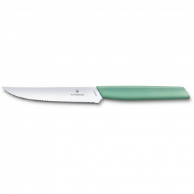 Кухонный нож Victorinox Swiss Modern Steak&Pizza 12 см Зеленый (6.9006.12W41)