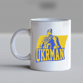 Кружка чашка белая с принтом "Ukrman" Кавун