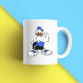 Кружка чашка белая с принтом "Дональд Дак спортсмен" Кавун