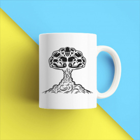 Кружка чашка белая с принтом "Силач из дыма" Кавун