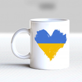 Кружка чашка белая с принтом "Украинское сердце" Кавун