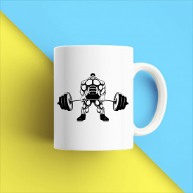 Кружка чашка белая с принтом "Штангист" Кавун