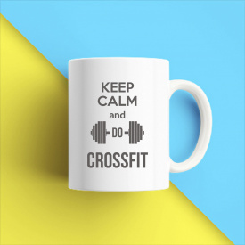 Кружка чашка белая с принтом "Keep calm and do crossfit" Кавун