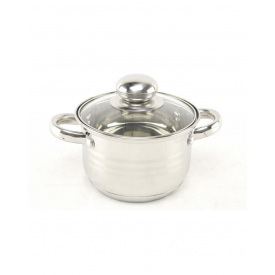 Кастрюля из нержавеющей стали с крышкой A-Plus 1.4 л Хром (WK-2164)