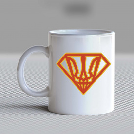 Кружка чашка белая с принтом "Герб Украины в форме бриллианта" Кавун