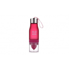 Бутылка для воды и напитков H2O с цитрусовой соковыжималкой 650 мл Малиновая (SUN0033)