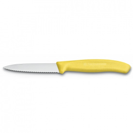 Кухонный нож Victorinox SwissClassic для нарезки 80 мм серрейтор Желтый (6.7636.L118)